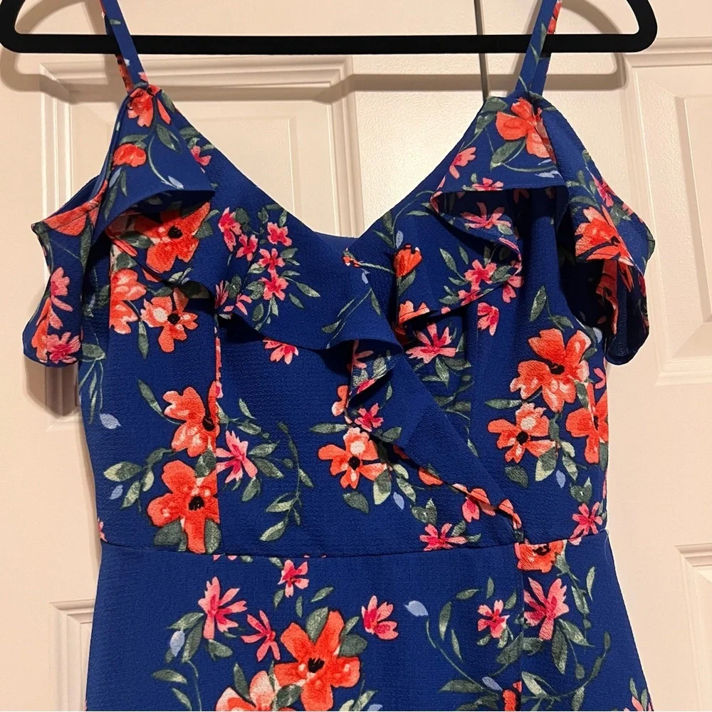 I.N. San Francisco Blue Floral High Low Dress